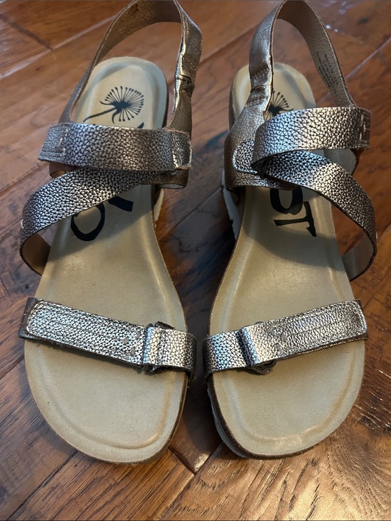 OTBT Shoes - OTBT Metallic Rose Gold Crisscross Slingback Sandals